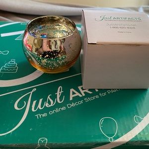 Set of 18 antique gold candle holders